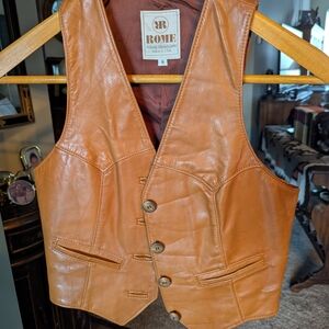 Women's Tan Leather Vest